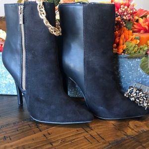 Jennifer Lopez Black Stiletto Ankle Boots